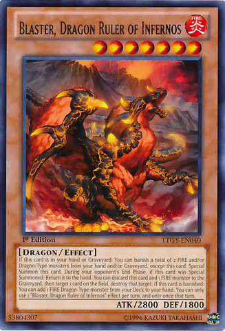 Blaster, Dragon Ruler of Infernos [LTGY-EN040] Rare 