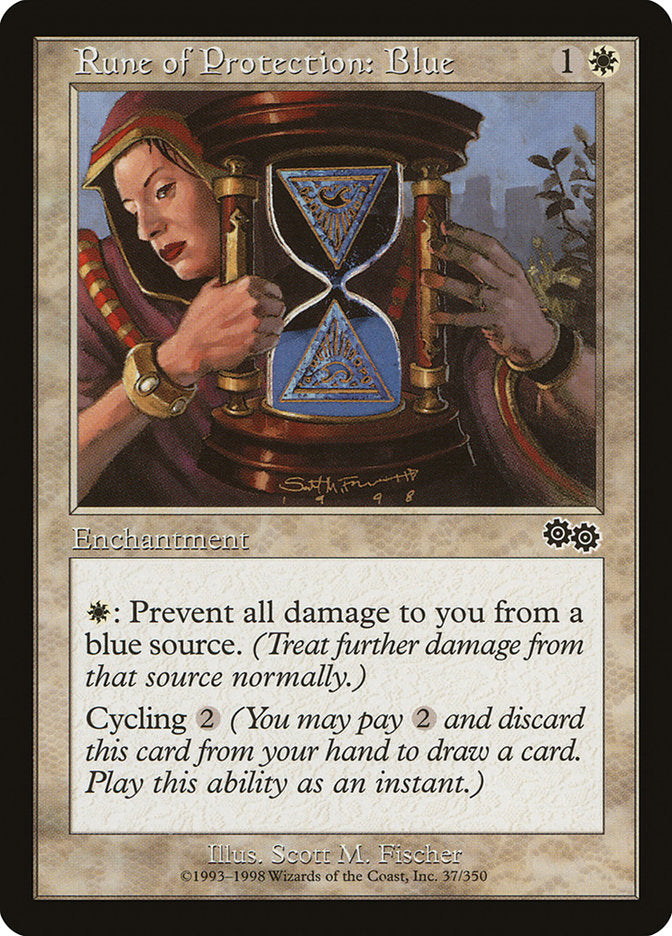 Rune of Protection: Blue [Urza's Saga] 