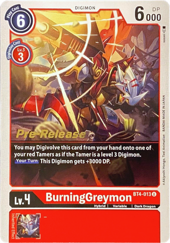 BurningGreymon [BT4-013] [Great Legend Pre-Release Promos] 