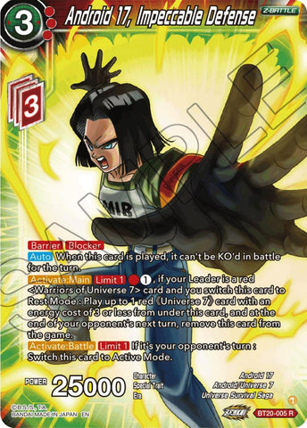Android 17, Impeccable Defense (BT20-005) [Power Absorbed] 