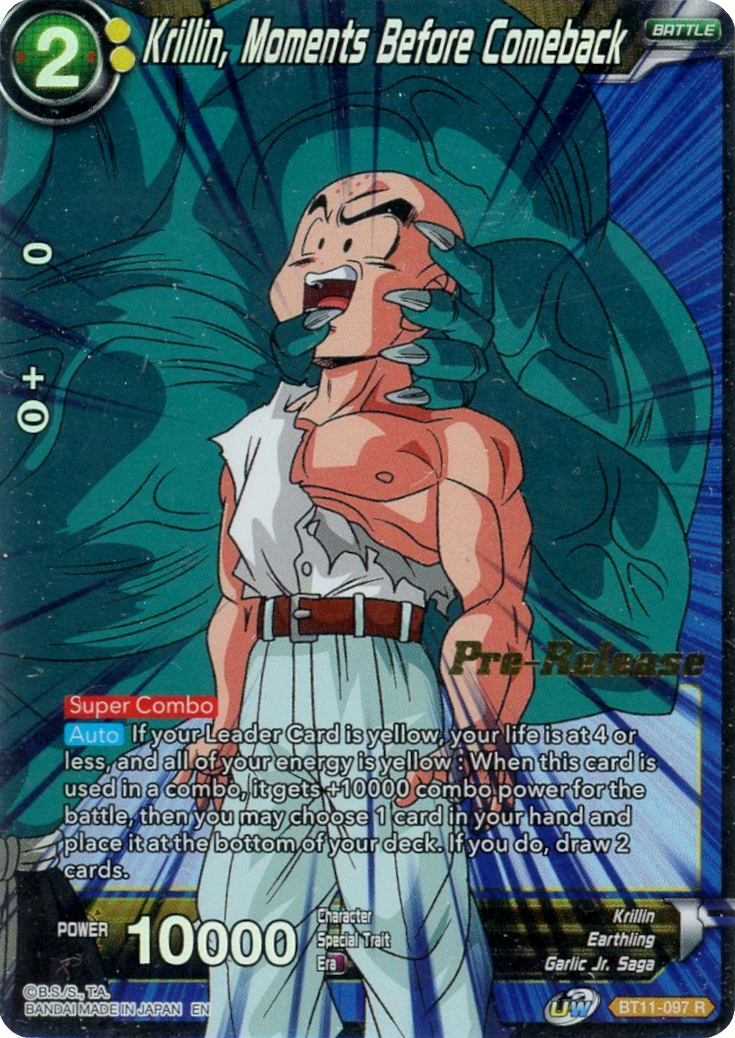 Krillin, Moments Before Comeback (BT11-097) [Vermilion Bloodline Prerelease Promos]