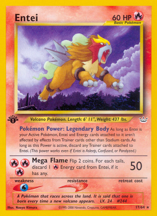 Entei (17/64) [Neo Revelation 1st Edition] 