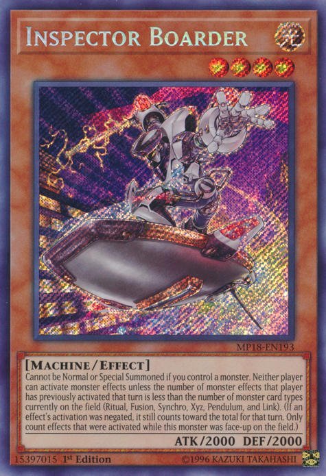 Inspector Boarder [MP18-EN193] Secret Rare 