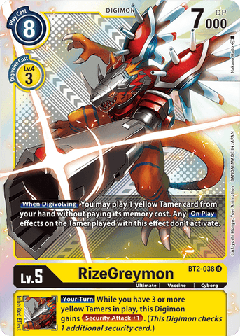 RizeGreymon [BT2-038] (Premium Pack) [Release Special Booster Ver.1.5] 