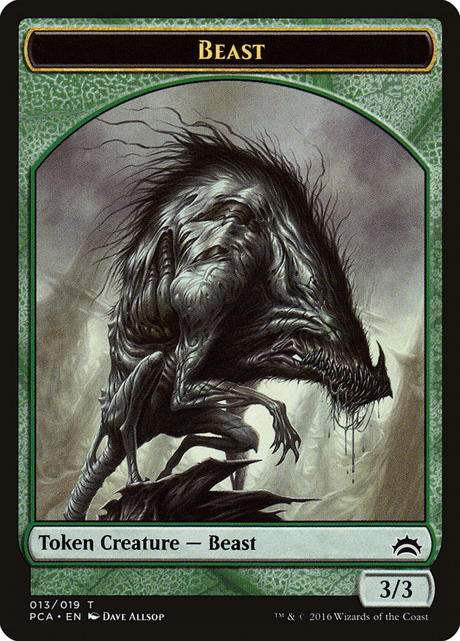 Beast // Saproling Double-Sided Token [Planechase Anthology Tokens] 
