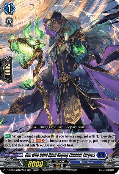 One Who Calls Upon Raging Thunder, Furgres (D-TD02/010EN-R) [D-TD02: Michiru Hazama -Demonic Jewel Dragon of the Four Flames-] 