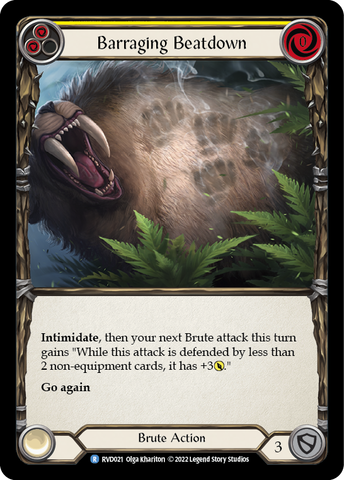 Barraging Beatdown (Yellow) [RVD021] (Classic Battles: Rhinar vs Dorinthea) 