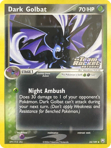 Dark Golbat (34/109) (Stamped) [EX: Team Rocket Returns] 
