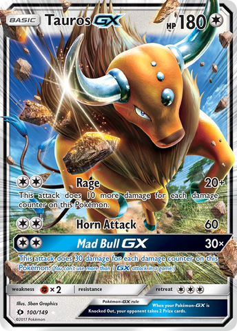 Tauros GX (100/149) [Sun &amp; Moon: Base Set] 