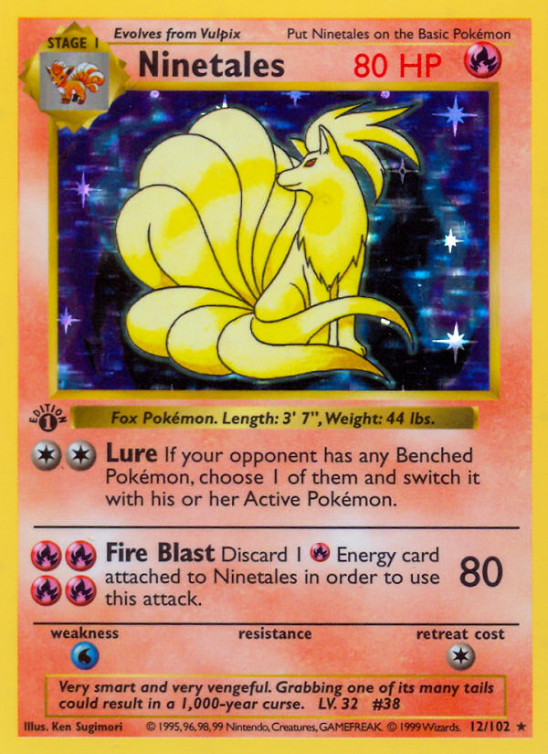 Ninetales (12/102) (Shadowless) [Base Set 1st Edition] 