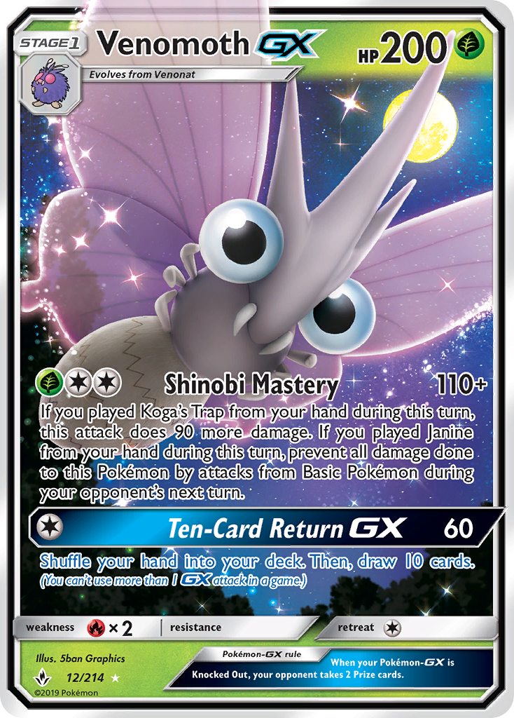 Venomoth GX (12/214) [Sun &amp; Moon: Unbroken Bonds] 