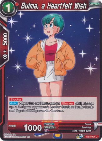 Bulma, a Heartfelt Wish (DB3-004) [Giant Force] 