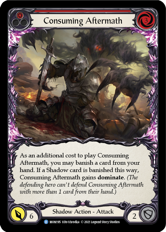 Consuming Aftermath (Red) [MON195-RF] (Monarch) 1st Edition Rainbow Foil 