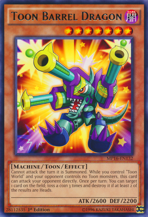 Toon Barrel Dragon [MP16-EN132] Rare 