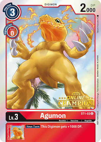 Agumon [ST1-03] (Online Champion) [Starter Deck: Gaia Red Promos] 