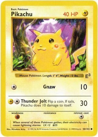 Pikachu (58/102) (E3 Stamped Promo with Red Cheeks) [Miscellaneous Cards] 