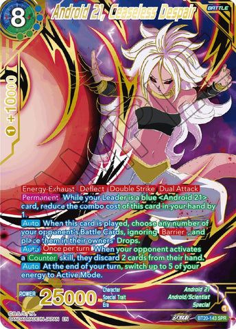 Android 21, Ceaseless Despair (SPR) (BT20-143) [Power Absorbed] 