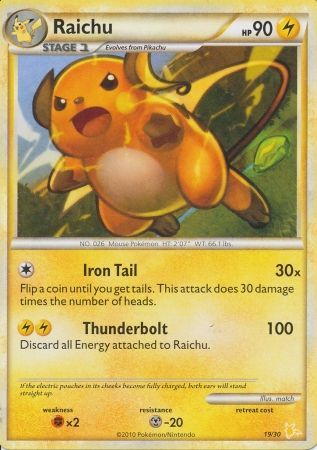 Raichu (19/30) [HeartGold &amp; SoulSilver: Trainer Kit - Raichu] 