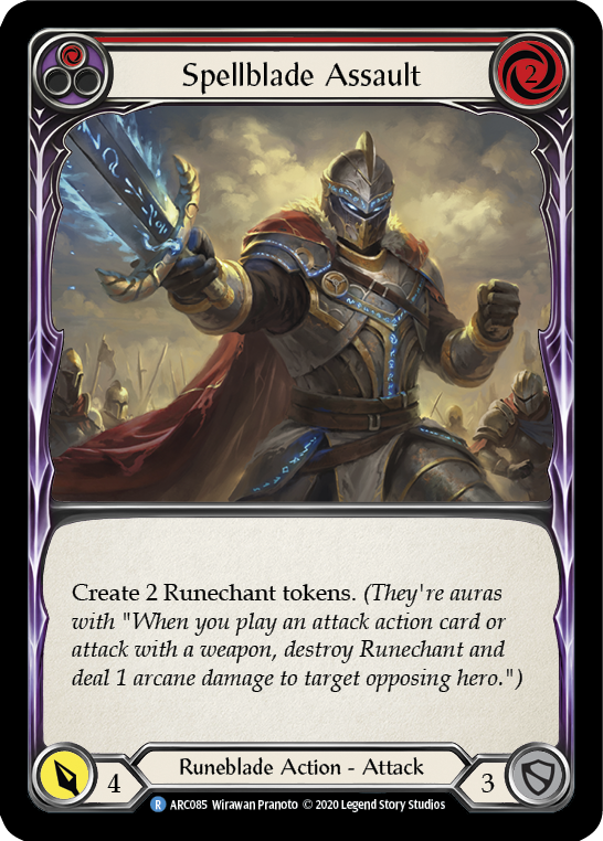 Spellblade Assault (Red) [U-ARC085] (Arcane Rising Unlimited) Unlimited Rainbow Foil 