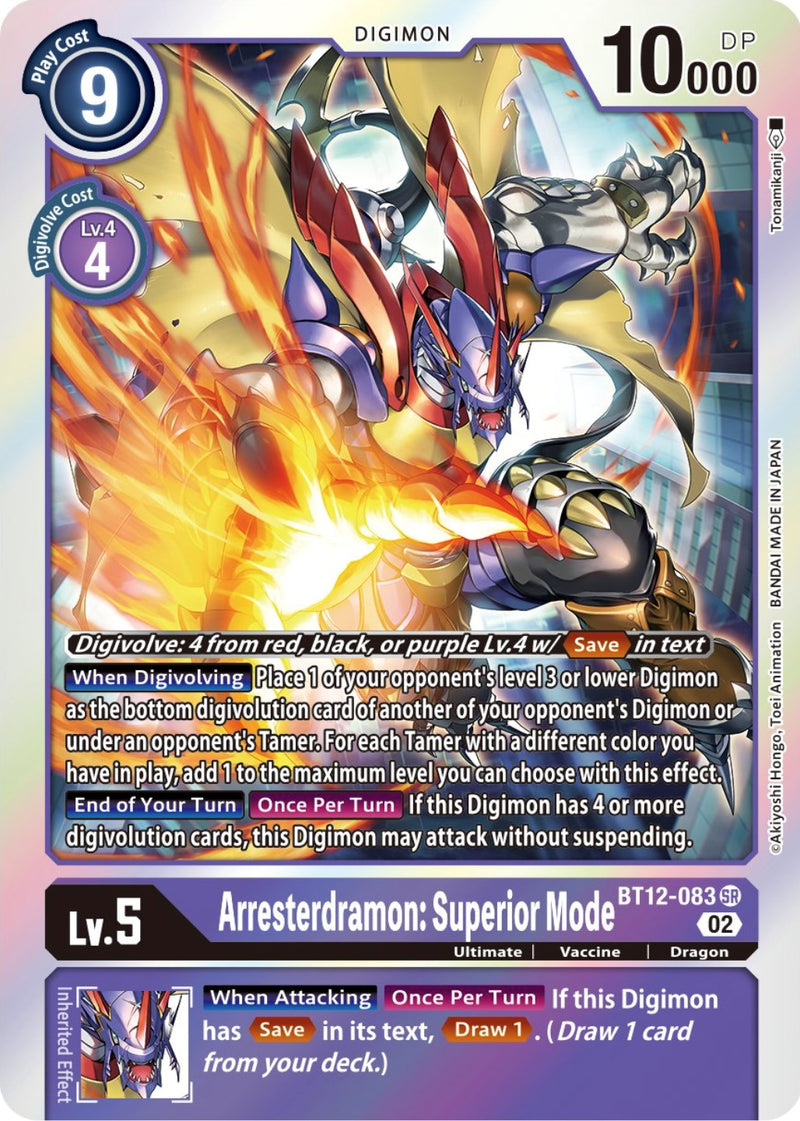 Arresterdramon: Superior Mode [BT12-083] [Across Time] 