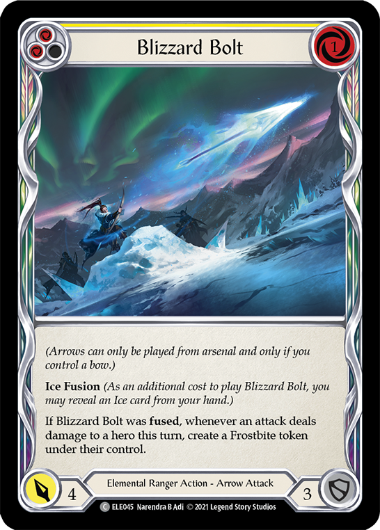 Blizzard Bolt (Yellow) [ELE045] (Tales of Aria) 1st Edition Rainbow Foil 