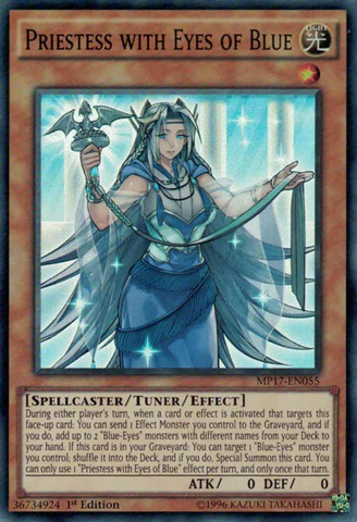 Priestess with Eyes of Blue [MP17-EN055] Super Rare 