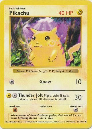 Pikachu (58/102) [Base Set Shadowless Unlimited] 
