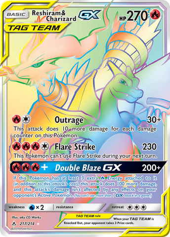 Reshiram &amp; Charizard GX (217/214) [Sun &amp; Moon: Unbroken Bonds] 