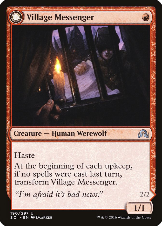 Village Messenger // Moonrise Intruder [Shadows over Innistrad] 