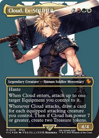 Cloud, Ex-SOLDIER (Borderless) (Surge Foil) [FINAL FANTASY Commander] 