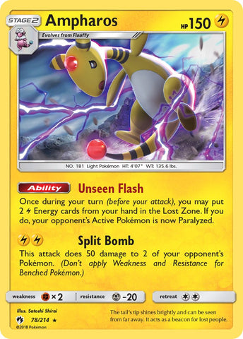 Ampharos (78/214) (Theme Deck Exclusive) [Sun &amp; Moon: Lost Thunder] 