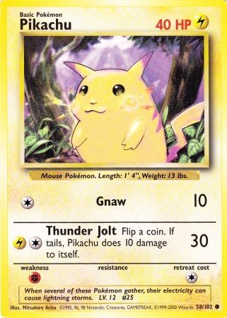 Pikachu (58/102) (Jumbo Card) [Base Set Unlimited] 