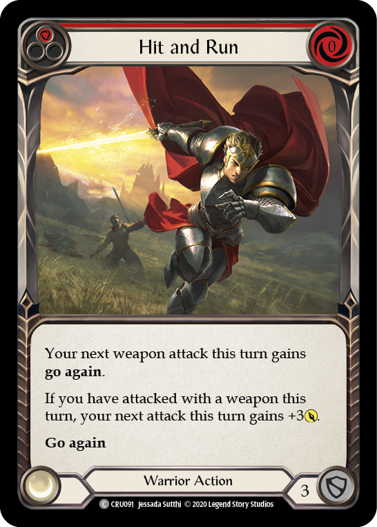 Hit and Run (Red) [CRU091] (Crucible of War) 1st Edition Rainbow Foil 