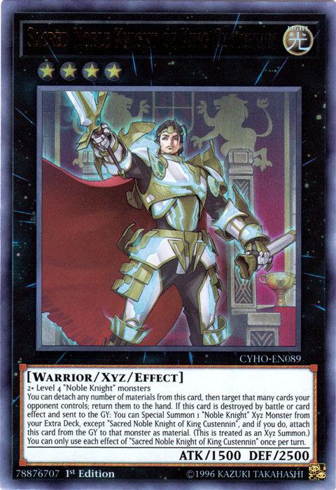 Sacred Noble Knight of King Custennin [CYHO-EN089] Ultra Rare 