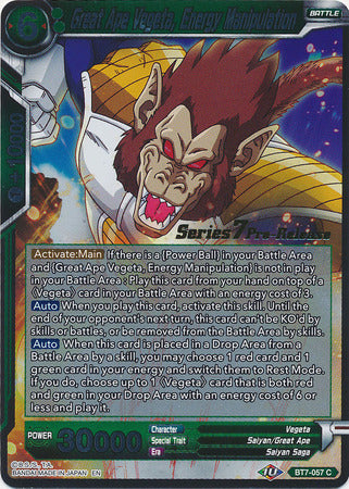Great Ape Vegeta, Energy Manipulation (BT7-057_PR) [Assault of the Saiyans Prerelease Promos] 