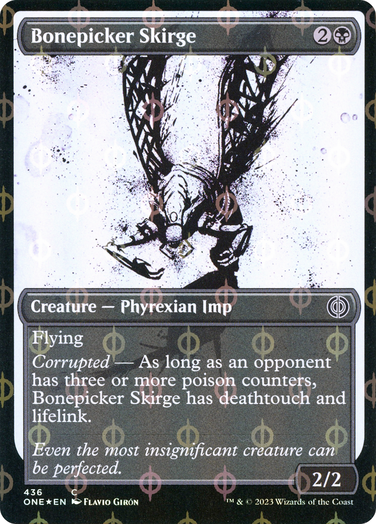 Bonepicker Skirge (Showcase Ichor Step-and-Compleat Foil) [Phyrexia: All Will Be One] 