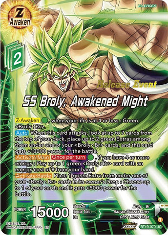 SS Broly, Awakened Might (Fighter's Ambition Holiday Pack) (BT19-070) [Tournament Promotion Cards] 