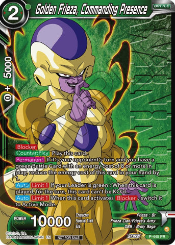 Golden Frieza, Commanding Presence (Winner) (P-445) [Tournament Promotion Cards] 