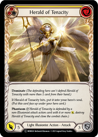 Herald of Tenacity (Yellow) [U-MON024-RF] (Monarch Unlimited) Unlimited Rainbow Foil 