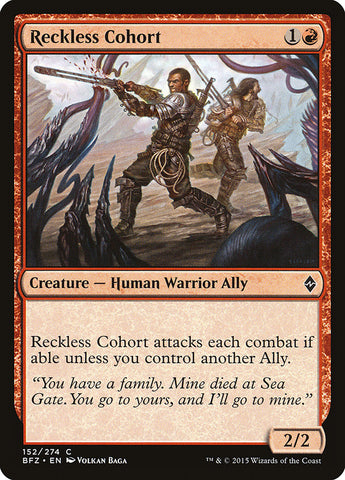 Reckless Cohort [Battle for Zendikar] 