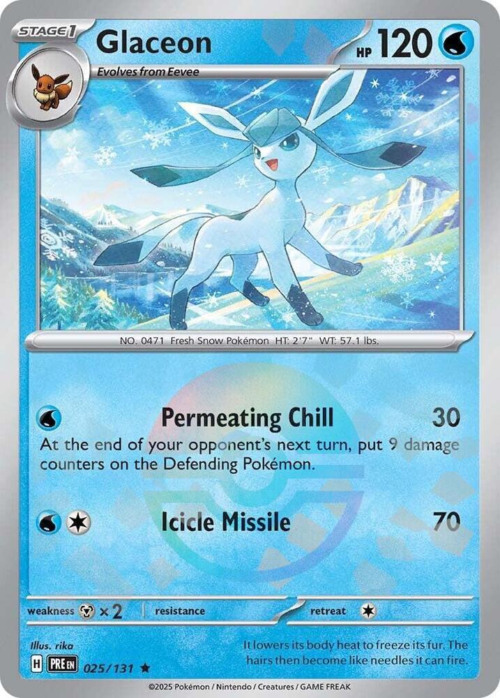 Glaceon (025/131) (Poke Ball Pattern) [Scarlet &amp; Violet: Prismatic Evolutions] 