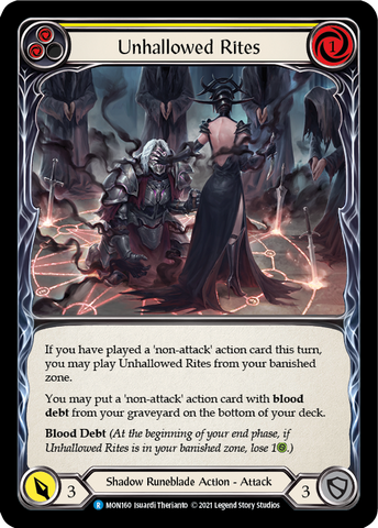 Unhallowed Rites (Yellow) [MON160-RF] (Monarch) 1st Edition Rainbow Foil 