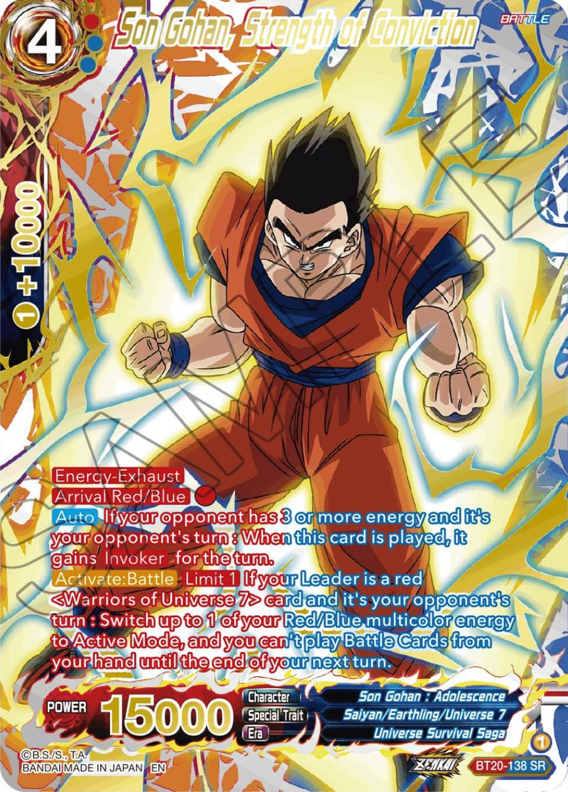 Son Gohan, Strength of Conviction (Gold-Stamped) (BT20-138) [Power Absorbed] 