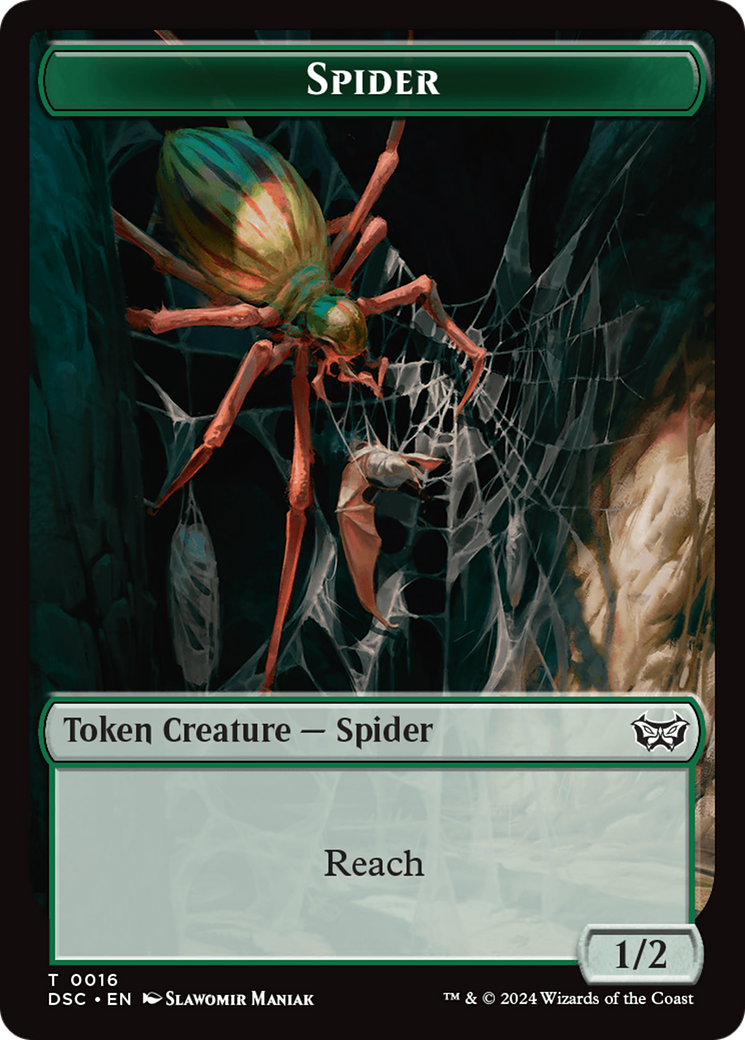 Treefolk // Spider Double-Sided Token [Duskmourn: House of Horror Commander Tokens] 