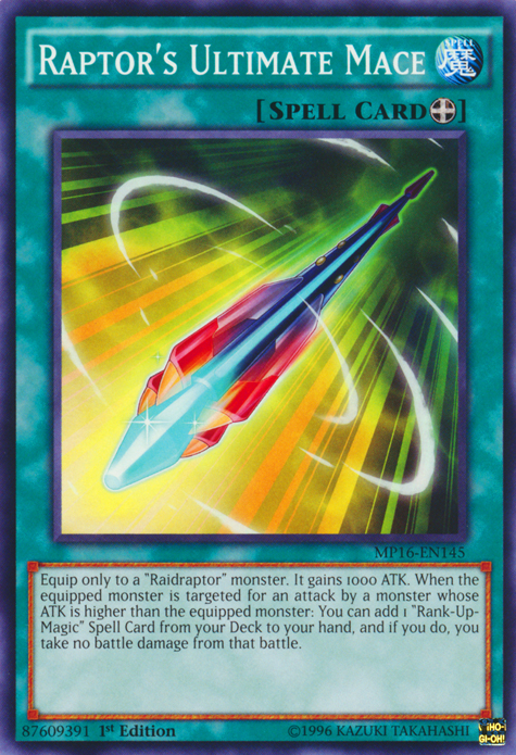 Raptor's Ultimate Mace [MP16-EN145] Common 