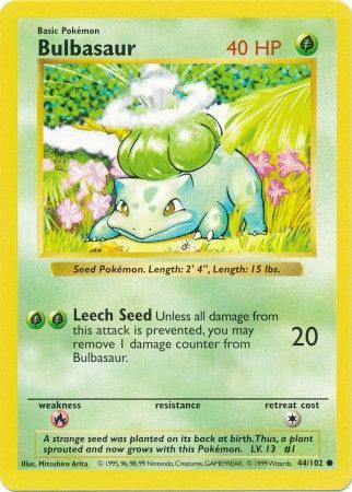 Bulbasaur (44/102) [Base Set Shadowless Unlimited] 