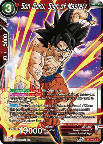 Son Goku, Sign of Mastery (BT16-006) [Realm of the Gods] 