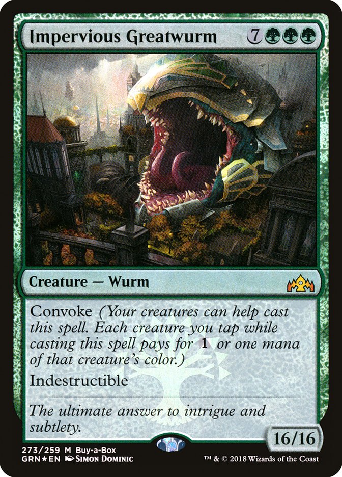 Impervious Greatwurm (Buy-A-Box) [Guilds of Ravnica] 