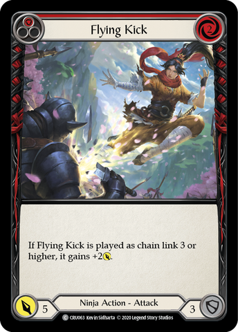 Flying Kick (Red) [CRU063] (Crucible of War) 1st Edition Rainbow Foil 
