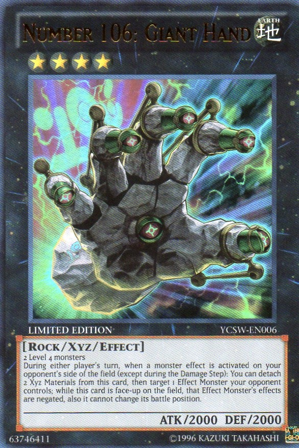 Number 106: Giant Hand [YCSW-EN006] Ultra Rare 